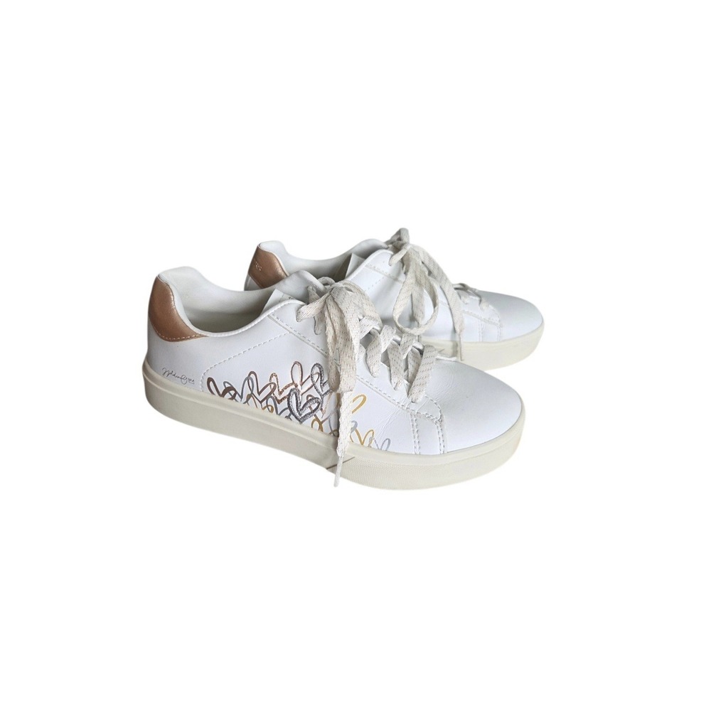 Skechers Women's Eden LX Gleaming Hearts Sneakers Sz 5 White Rose Gold Y2K Shoes